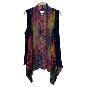 Jewel Toned Waterfall Open Front Cardigan